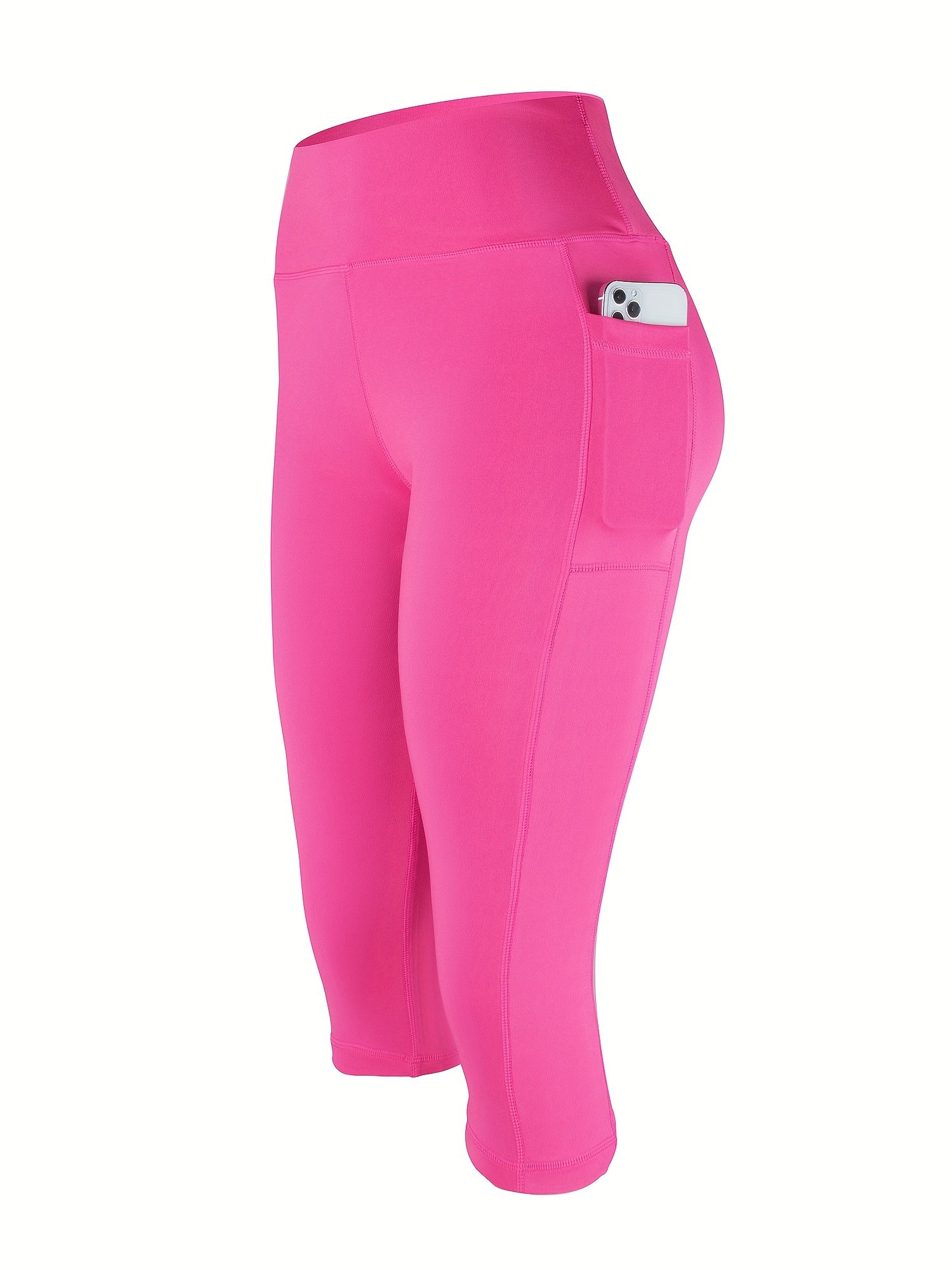 Cropped Sports Fitness Leggings With Pockets