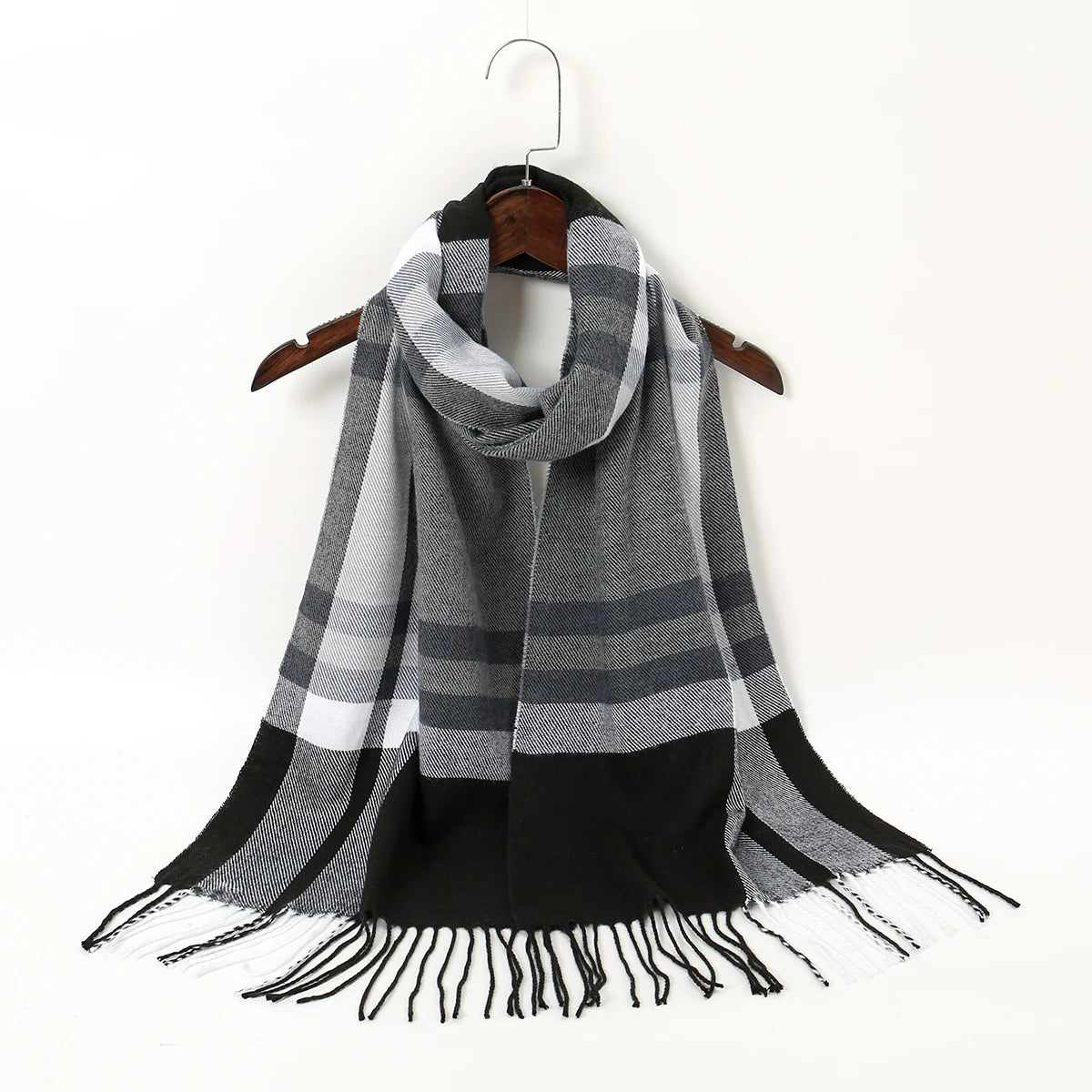 Thin Pashmina Soft Scarf with Tassels