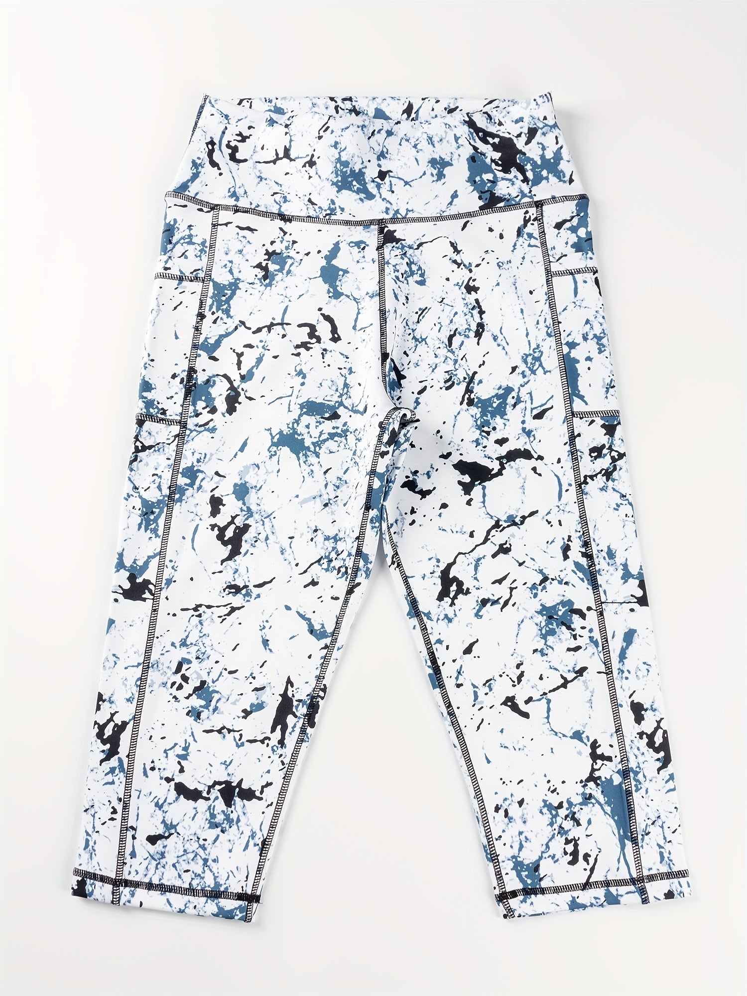Cropped Sports Fitness Leggings With Pockets