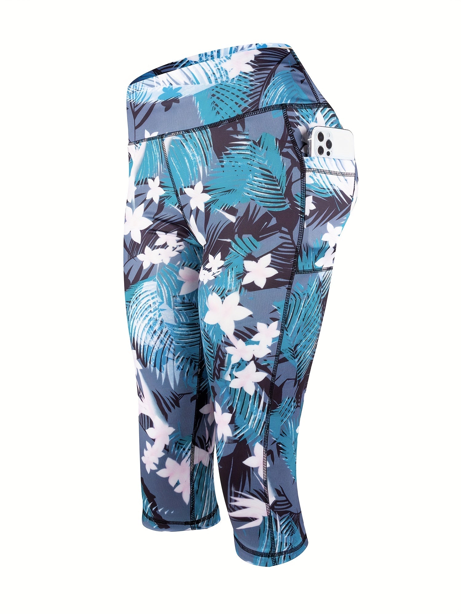 Cropped Sports Fitness Leggings With Pockets